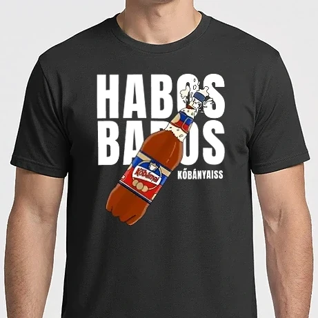 Férfi Imperial póló - Habos babos kőbányais fekete alapra