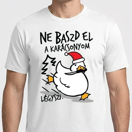 Férfi Imperial póló - Ne baszd el a karácsonyom légyszi fekete
