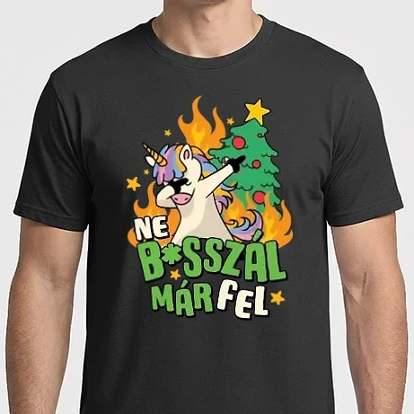 Férfi Imperial póló - Ne basszál már fel unikornis - vicces karácsonyi póló