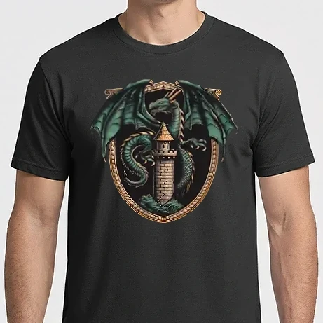 Férfi Imperial póló - dragon-in-a-castle 10
