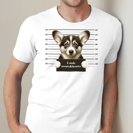 Férfi prémium fit kerek nyakú póló - corgi_bűntett