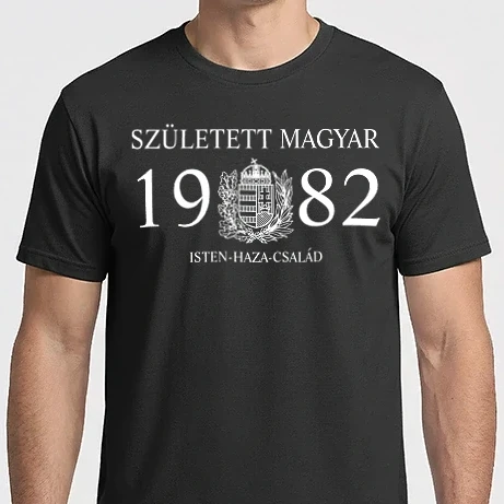 Férfi Imperial póló - SZÜLETETT MAGYAR, ISTEN HAZA CSALÁD, SZÜLETETT 1982-BEN, MAGYAR CÍMER