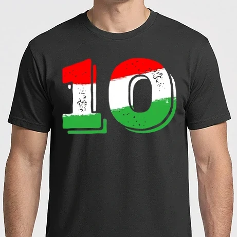 Férfi Imperial póló - magyar trikolor, piro fehér zöld szám 10