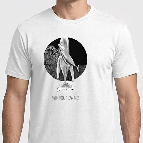 Férfi Imperial póló - Whale - Swim Deep, Dream Big!