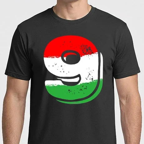 Férfi Imperial póló - magyar trikolor, piros fehér zöld szám 9