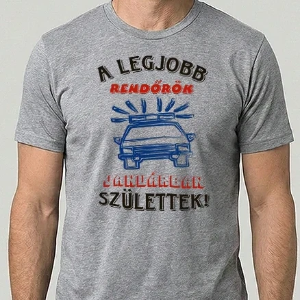 Férfi Alap póló - Rendőr szülinapja január