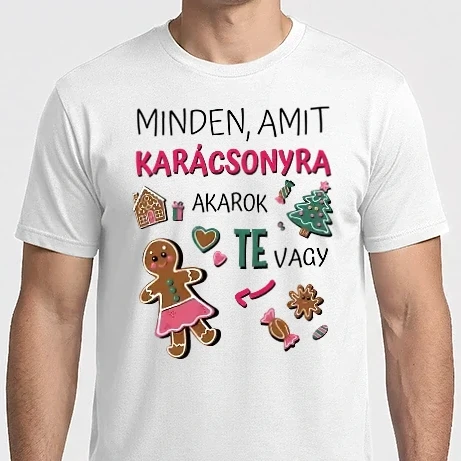 Férfi Imperial póló - Minden, amit karácsonyra akarok TE vagy férfi fehér pólóra