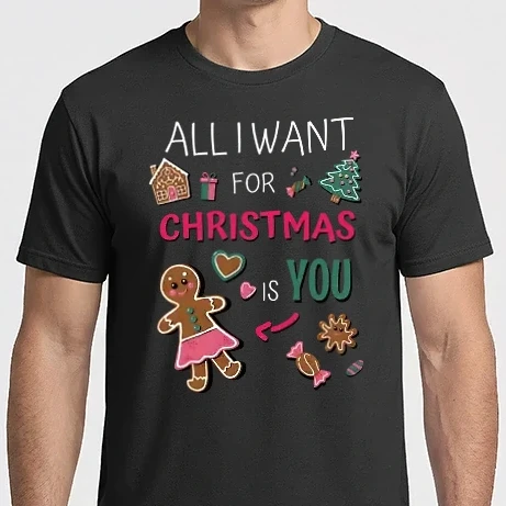 Férfi Imperial póló - Minden, amit karácsonyra akarok TE vagy férfi fekete pólóra