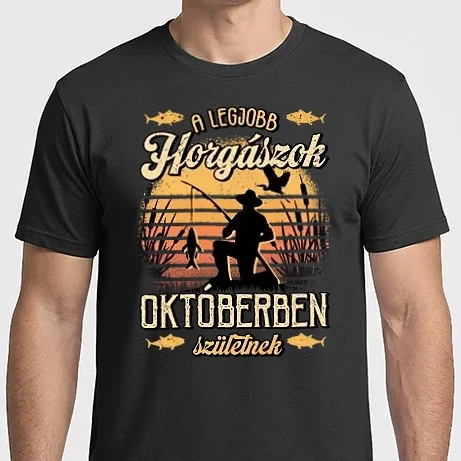 Férfi Imperial póló - Születésnapos Horgász OKTÓBER