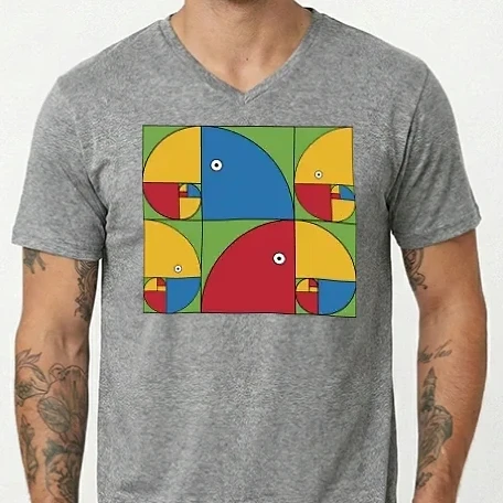 Férfi V-nyakú póló - Fibonacci papagáj