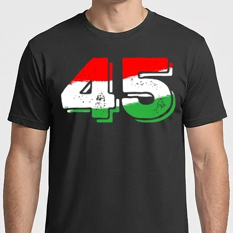 Férfi Imperial póló - magyar trikolor, piros fehér zöld szám 45