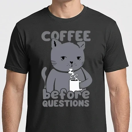 Férfi Imperial póló - Coffee before questions