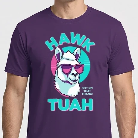 Férfi Imperial póló - Hawk tuah láma retro neon