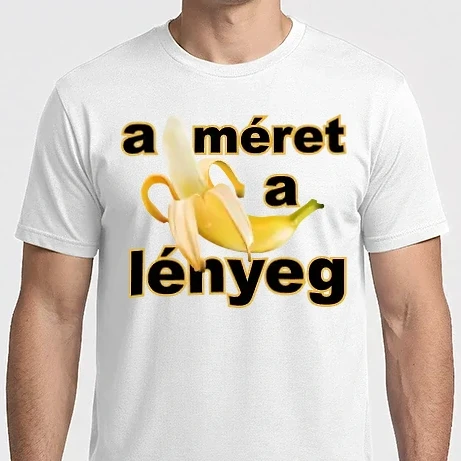 Férfi Imperial póló - a méret a lényeg, banános humoros felirat