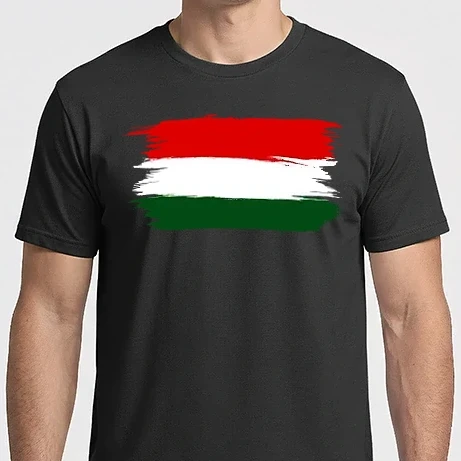 Férfi Imperial póló - Magyar zászló (festett stílus)
