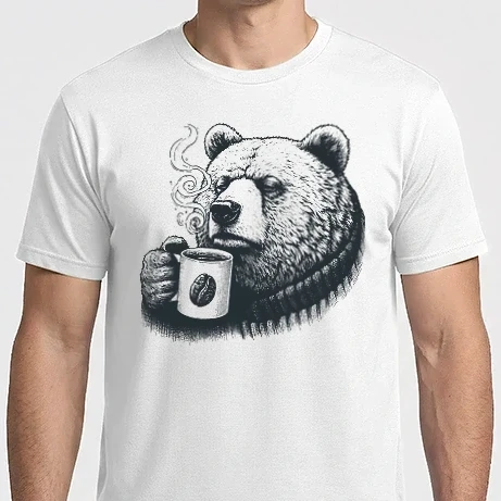 Férfi Imperial póló - Maci kávéval