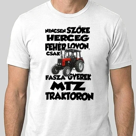 Férfi Alap póló - Fasza gyerek MTZ traktoron