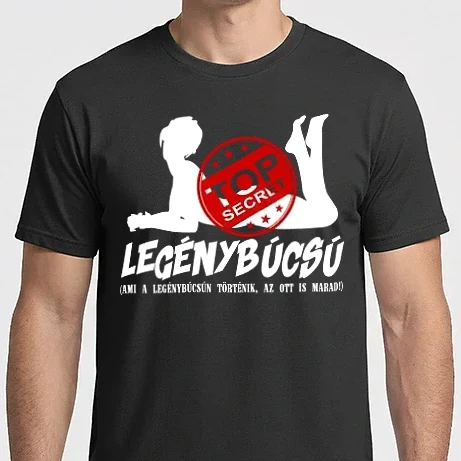 Férfi Imperial póló - Legénybúcsú TopSecret (fehér)