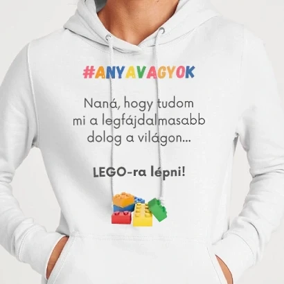 Női kapucnis pulcsi - Anyavagyok - Lego 