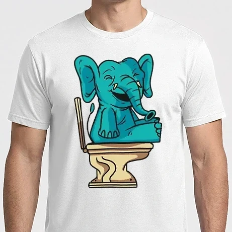 Férfi Imperial póló - Elefánt a toaletten
