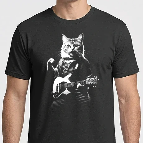 Férfi Imperial póló - Gitáros macska