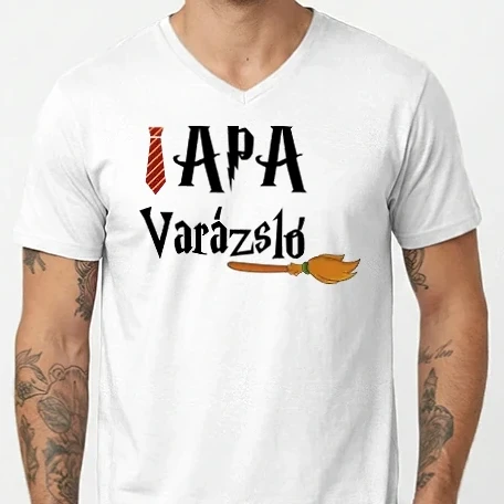 Férfi V-nyakú póló - Harry Potter Apa Varázsló