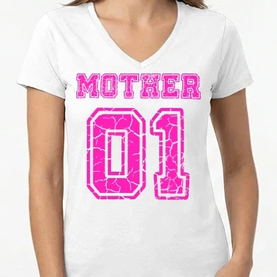 Női V-nyakú póló - Mother 01