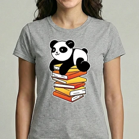 Női Imperial póló - Panda könyvekkel