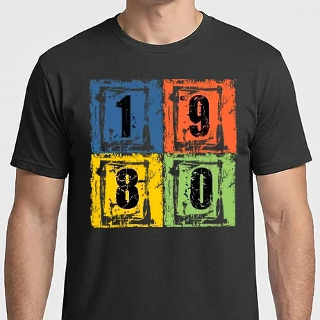 Férfi Imperial póló - grunge number, szám 1980