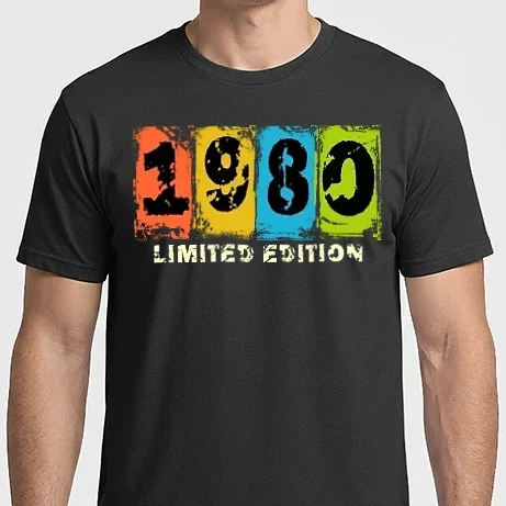 Férfi Imperial póló - grunge évszám, limited edition felirattal, születésnapi dátum, 1980