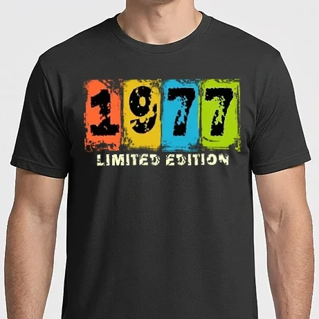 Férfi Imperial póló - grunge évszám, limited edition felirattal, születésnapi dátum, 1977