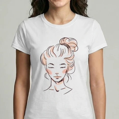 Női Imperial póló - Messy Bun Woman