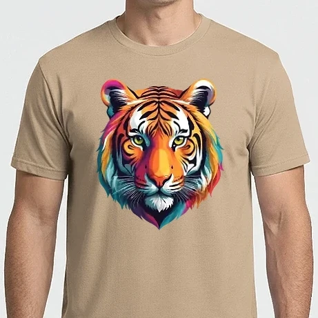 Férfi Imperial póló - Színes festett tigris fej.