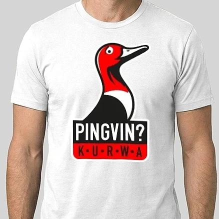 Férfi Alap póló - Pingvin? Kurwa!