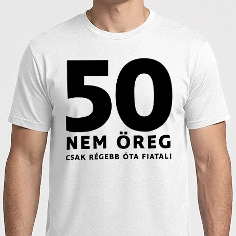 Férfi Imperial póló - 50. születésnap - 50, nem öreg, csak régebb óta fiatal! - fekete