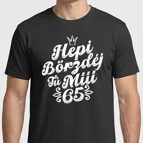 Férfi Imperial póló - Fonetikus happy birthday 65 éves