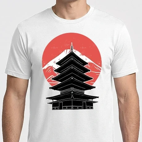 Férfi Imperial póló - Fuji Pagoda