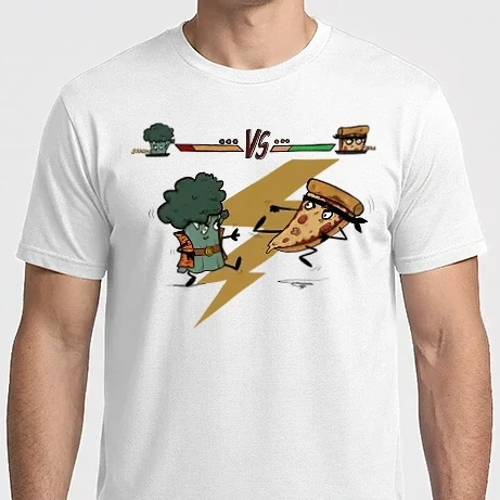 Férfi Imperial póló - Brokkoli vs. Pizza