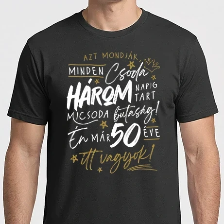 Férfi Imperial póló - Három napos csoda 50 éves
