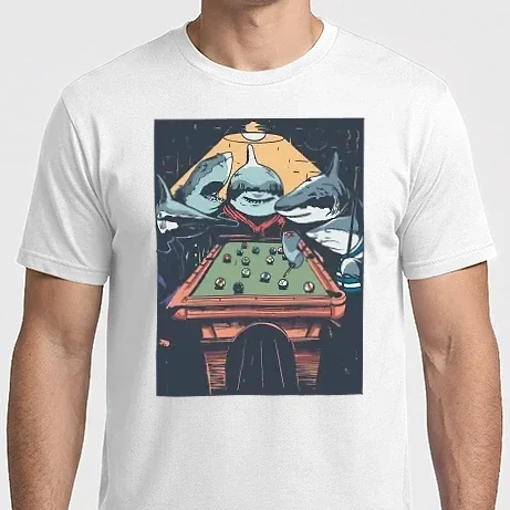 Férfi Imperial póló - Billardozó cápák