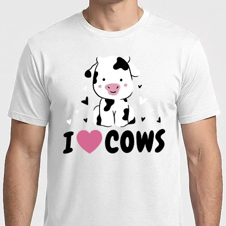 Férfi Imperial póló - I love cows - Boci