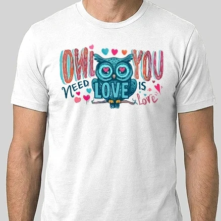 Férfi Alap póló - Bagoly - Owl You Need Is Love