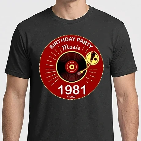 Férfi Imperial póló - BIRTHDAY PARTY MUSIC, BAKELIT LEMEZJÁTSZÓ 1981 STEREO