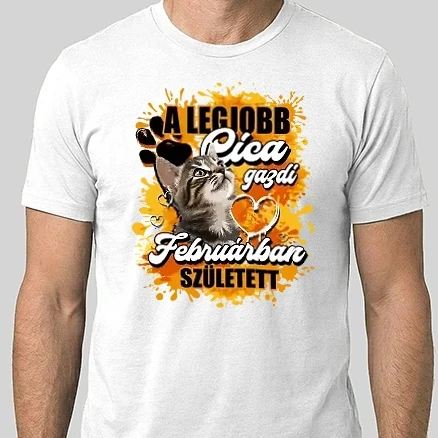 Férfi Alap póló - A legjobb Cica gazdi februárban született