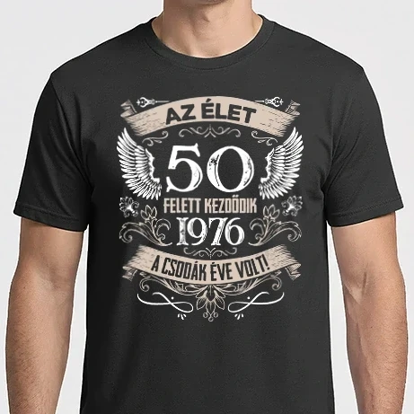 Férfi Imperial póló - A csodák éve szülinapos 50 éves 1976