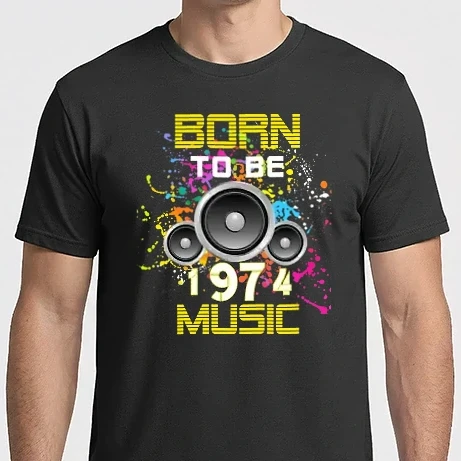 Férfi Imperial póló - born to be music 1974-ben született