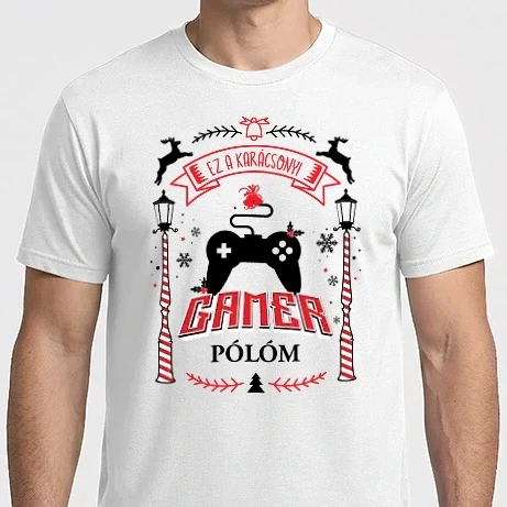 Férfi Imperial póló - Karácsonyi gamer póló