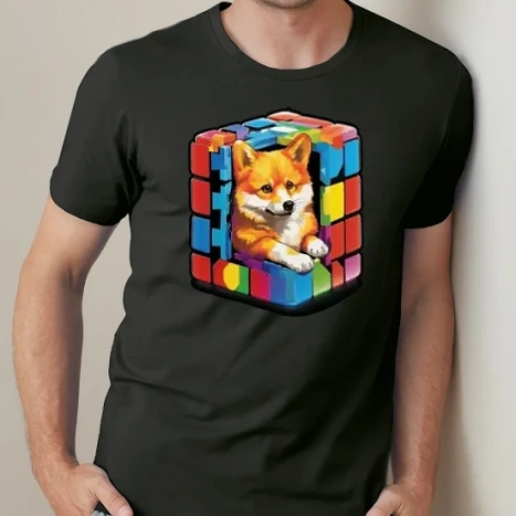 Férfi prémium fit kerek nyakú póló - Shiba 