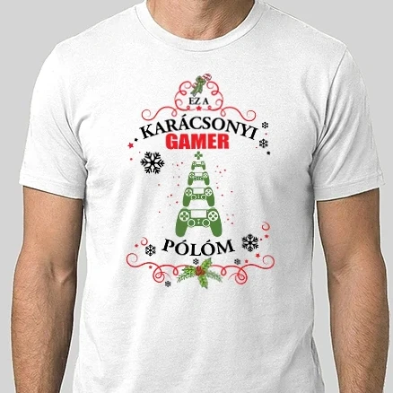 Férfi Alap póló - Karácsonyi gamer póló