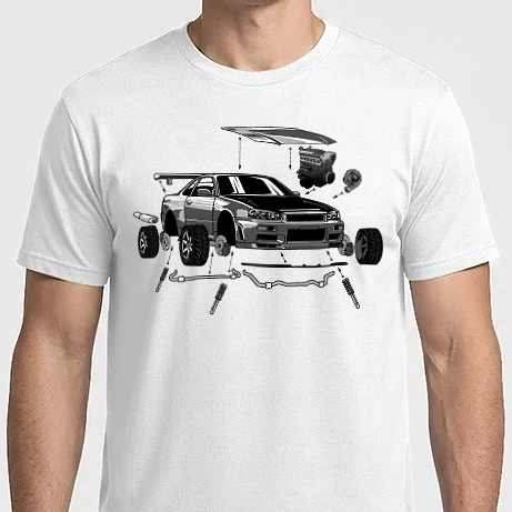 Férfi Imperial póló - Nissan Skyline GT-R34 - Body Parts 